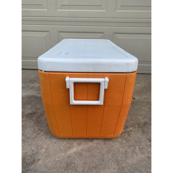 Coleman Fram Cooler Large Ice Chest Orange Handles Boat Tailgate Vintage 5294A - Picture 10 of 15